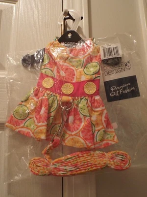 Doggie Design Citrus Slice Size XS Dog Harness Dress NWT - Image 1 of 2