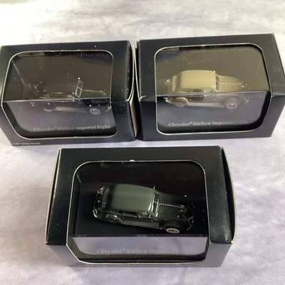 Lot Of 3 Atlas 1936 Chrysler Airflow Imperial Eight, Grey 1/87 HO Scale - Image 1 of 4
