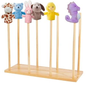 Wooden Puppet Stands (Holds up to 8 Puppets) Natural Wood Color Education Woo... - Picture 1 of 6