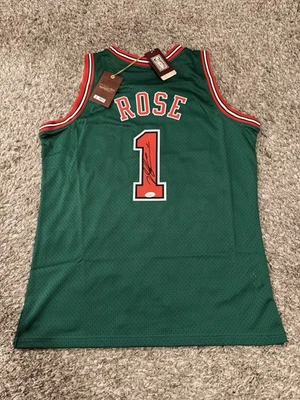 Camiseta Mitchell & Ness firmada por Derrick Rose ¡con certificado de autenticidad JSA! Foto 1 de 3