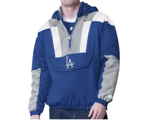 LOS ANGELES DODGERS MLB Starter Hooded Half Zip Jacket Size L - Picture 1 of 8