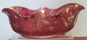 EAPG Delaware Cranberry Farbton Gold Highlights #15065 Schale um 1899 Pittsburgh PA - Bild 1 von 8