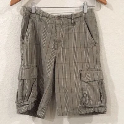 Old Navy Boys Sz 12 Plaid Cargo Shorts 100% Cotton - Image 1 of 4