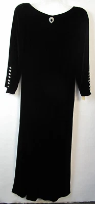 Vestido negro largo de terciopelo vintage Bill Blass para mujer talla 8 (J) Foto 1 de 4