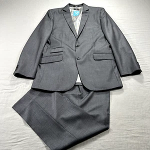 Marc Ecko Cut & Sew 2 Piece Suit Mens Gray Polyester Blazer 42L Pants 36x31 - Picture 1 of 20