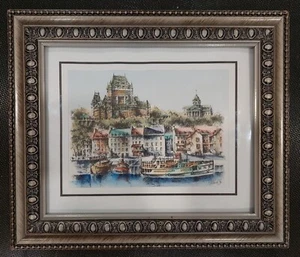 Original Zeichnung "Quebec Landschaften" 11x13" signiert vom Künstler gerahmt - Bild 1 von 6