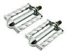 NEW! ORIGINAL LOWRIDE BICYCLE STEEL SQUARE TWISTED PEDALS 1/2&quot; IN CHROME.