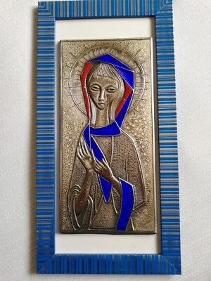 QUADRO ARGENTO 925 OTTAVIANI Madonna  ITALIA Anni 70 Vintage - Immagine 1 di 4