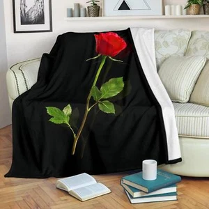 Roses Flowers Blanket Throw Fleece Cozy Couch Sofa Plush Bedding Adult Kid Gift - Picture 1 of 6