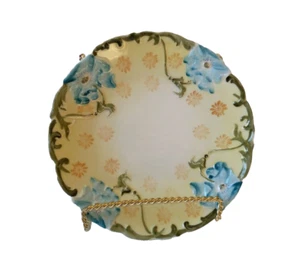 Vintage Porzellan Weimar Germany Salatteller blaue Blumen 8" antik - Bild 1 von 7