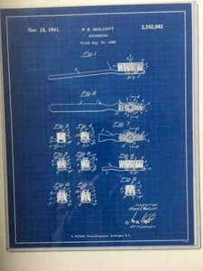 Toothbrush Blue Patent Poster In Protective Plastic Sleeve NEW 12 x 14 NEW - Imagen 1 de 1