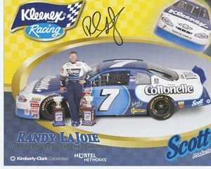 Randy Lajoie Autografiado 8" X 10" 2002 Carreras Slick Fotografía Kleenex # 7 - Imagen 1 de 2