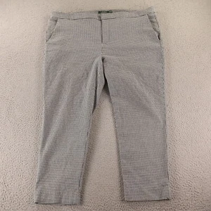 Pantalone Ralph Lauren donna 20W nero bianco pied de poule check cotone pantaloni 44x26 - Foto 1 di 14