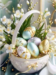 Diamond Art Painting Kits for Adults,Easter Eggs Diamond Painting Kits for Begin - Picture 1 of 7