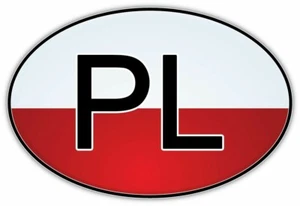 Poland Country Code Sign Car Bumper Window Sticker Decal 5"X3" - Picture 1 of 1