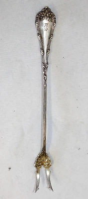 DURGIN MADAME ROYALE TENEDOR OLIVA ESTERLINA LAVADO ORO 2 DIENTES MONOGRAMA "D" 30G Foto 1 de 4