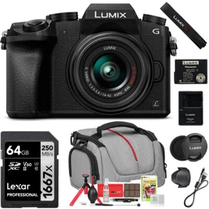 Panasonic LUMIX G7 4K UHD Black DSLM Camera with 14-42mm Lens w/ 64GB Bag Bund - Picture 1 of 11