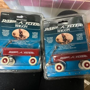 Radio Flyer Miniature Red Wagon Model #1 NEW SEALED Set Of 2 - Picture 1 of 5