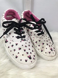 Vintage DISNEY -MINNIE MOUSE Allover Print Slip on Canvas Shoes  Size 7 - Picture 1 of 10