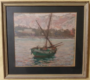 Gaetano Esposito, Original Ölgemälde, Landschaft Marine Italien Boot Schiff - Bild 1 von 7