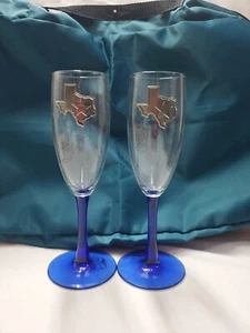 Heritage Metalworks Fine Pewter USA Made Texas Champagne Flutes Set Of 2 - Picture 1 of 8