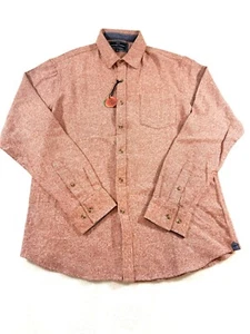 Nickel & Iron Flannel Shirt L Men’s Button Heathered Terracotta Orange NWT - Picture 1 of 12
