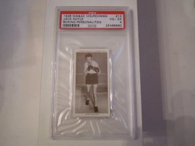 1938 JACK DOYLE #13 BOXING CARD WA&AC CHURCHMAN PSA GRADED 4 - GREAT - CH - Image 1 of 2