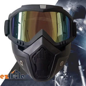 Tactical Goggle Face Mask Mask Airsoft Motorcycle Full Face Paintball Detachable - Picture 1 of 9