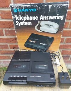 Sanyo Telephone Answering System Machine TAS-1G Vintage Retro Prop Black
