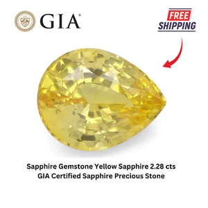 Piedra preciosa zafiro zafiro amarillo 2,28 quilates piedra preciosa zafiro certificado GIA - Imagen 1 de 5