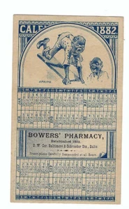 1882 Advertising Calendar, Black Subject - Picture 1 of 1