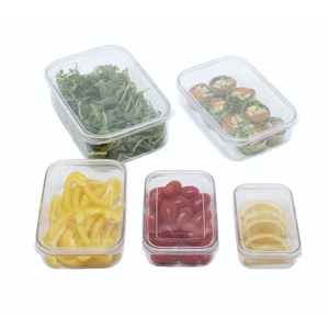 5 Set, Lustroware Kitchen Stackable Storage Lunch Container Meal Prep Organizer - Picture 1 of 8