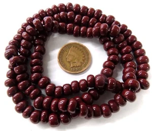 Strang alte dunkle Redwood kleine Krähe afrikanische Handelsperlen T2363 - Bild 1 von 1