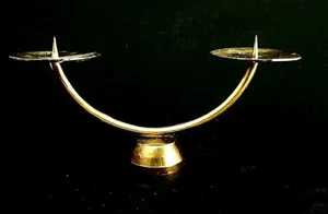 CANDLE HOLDER BRASS VINTAGE MID 30s BAUHAUS STIL GERMANY CANDLESTICK - Picture 1 of 6