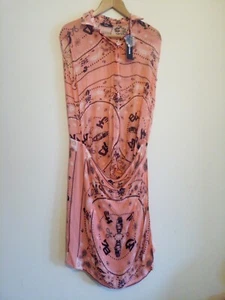 Diesel pink tunic shirt dress syam salmon floral Sleeveless Sheer button size XS - Picture 1 of 24