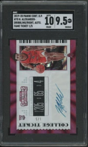 2019-20 Contenders Draft Nickeil Alexander-Walker RC Auto /5 #70 SGC 9.5 10 - Picture 1 of 2