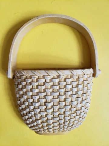 Vintage Nantucket Basket Wall Pocket (Hard Resin) Nautical Decor Cover