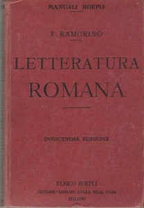 FELICE RAMORINO : RÖMISCHE LITERATUR_ HOEPLI HANDBUCH _ 1930 _ 12 AUSGABEN - Bild 1 von 1