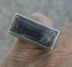  Anillo PIANEGONDA Mid-Century Plata de Ley 925 50 Gramos Talla 8 Cuarzo Rutilado - Imagen 1 de 16