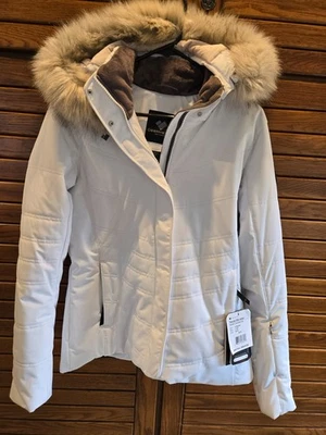 NWTs Obermeyer Tuscany Elite Ski Jacket White 6R Faux Fur Trimmed Hood 11160 - Image 1 of 4