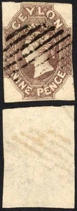 Ceylon SG8 9d Purple-Brown (corner crease in the margin) Cat 950 pounds - Picture 1 of 1