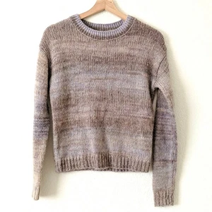 Maglione donna Something Navy morbido aperto maglia crop viola marrone pullover XS $95 - Foto 1 di 6