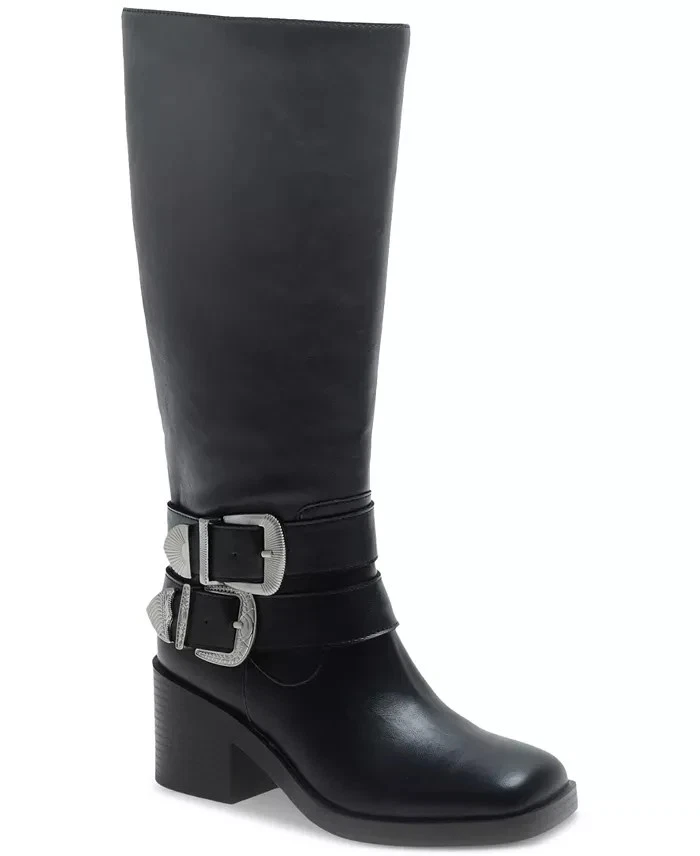 Wild Pair Buckk Buckle Moto Boots Black Smooth - Image 1 of 4