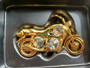 24K Gold Plated Motorbike Swarovski By CRYSTAL TEMPTATIONS GERMANY VTG BOXED - Bild 1 von 14