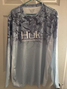 HUK Herren Performance Angelshirt Langarm blau Gr. XL Strand Ozean - Bild 1 von 5