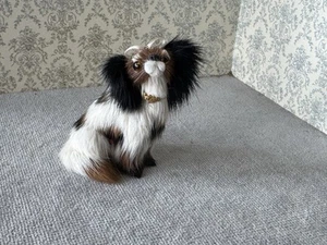 Figura realista miniatura casa de muñecas de piel real vintage mascota perro 2,5 pulgadas de alto - Imagen 1 de 13