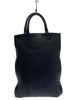 BOTTEGA VENETA Bolso de Mano Intrecciato Cuero Negro Usado Foto 1 de 4