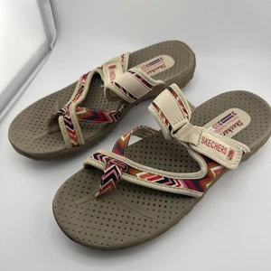 Skechers Reggae Sandals Womens 7 Zig Swag Natural Tan Hiking Outdoor Beach 48228 - Picture 1 of 7