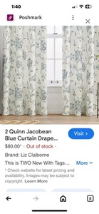 3 JC Penney Liz Claiborne Quinn Jacobean Lined Curtain Panels 50 x 72 NWOT - Picture 1 of 9