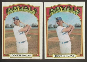 1972 Topps 415 Cookie Rojas Kansas City Royals Baseball Lot Of 2 - Bild 1 von 2